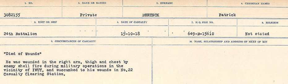 Circumstances of death registers