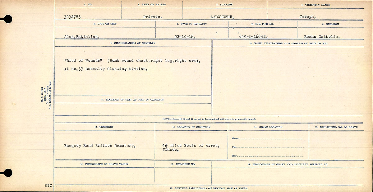 Circumstances of death registers