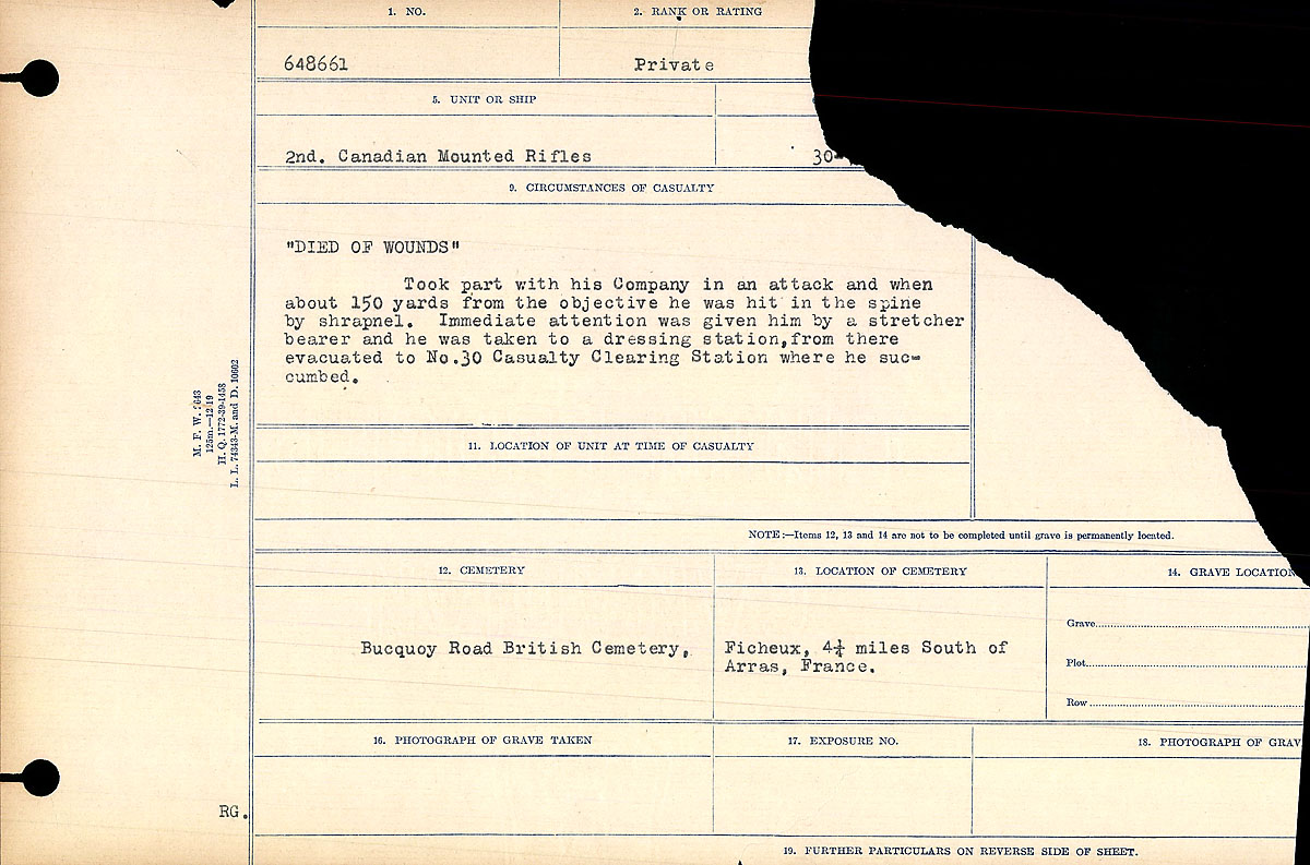 Circumstances of death registers