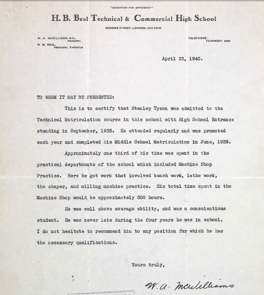 Letter of recommendation