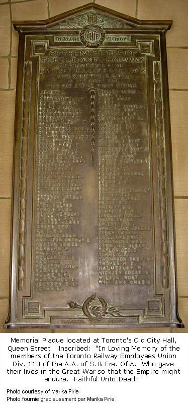 Toronto Street Railway War Memorial