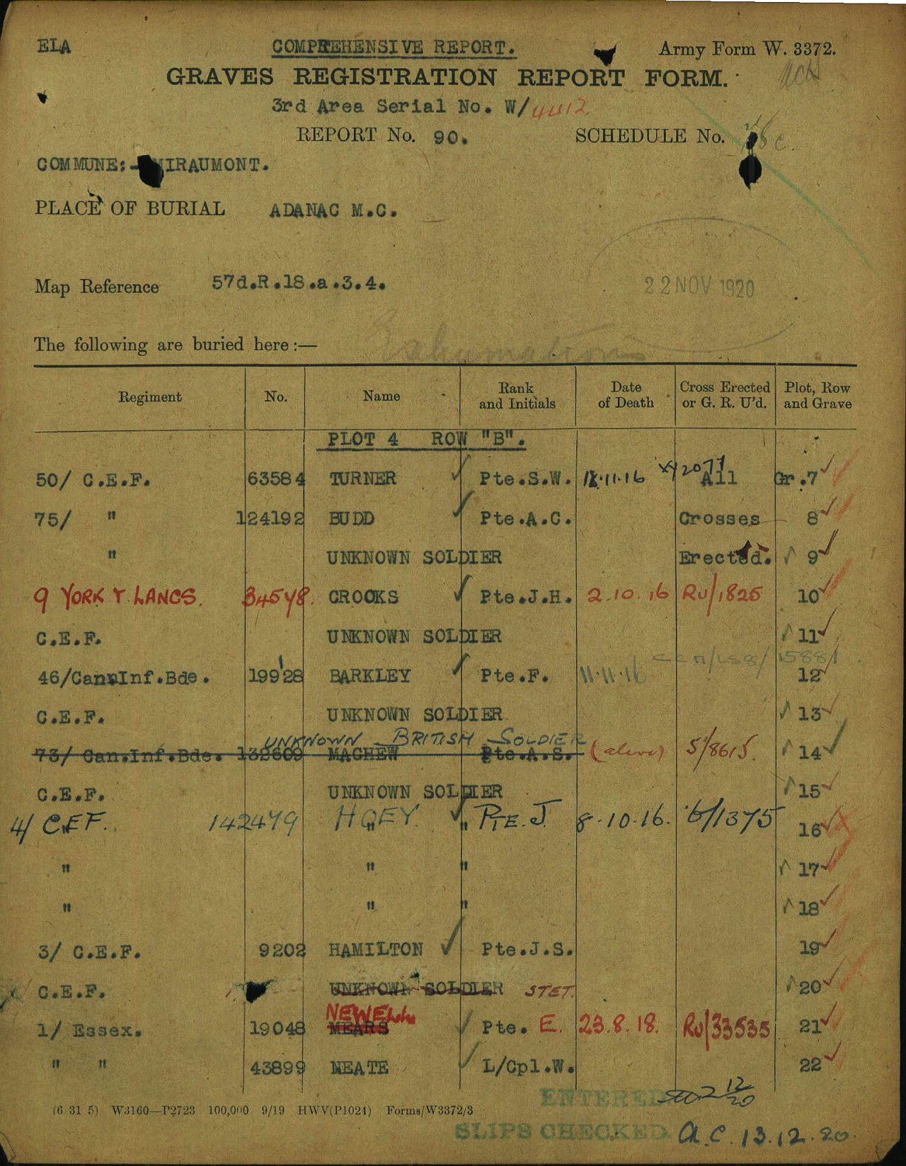 Graves Registration Form