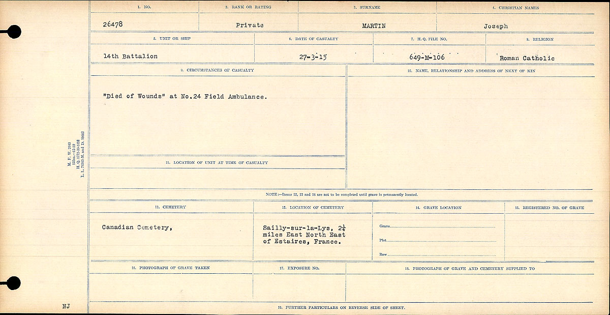 Circumstances of death registers