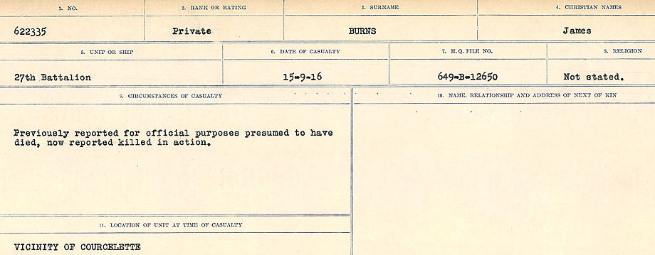 Registres de circonstances du décès
