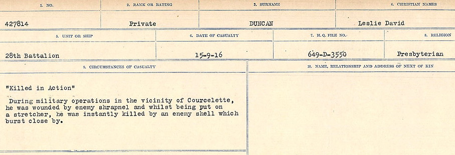 Registres de circonstances du décès