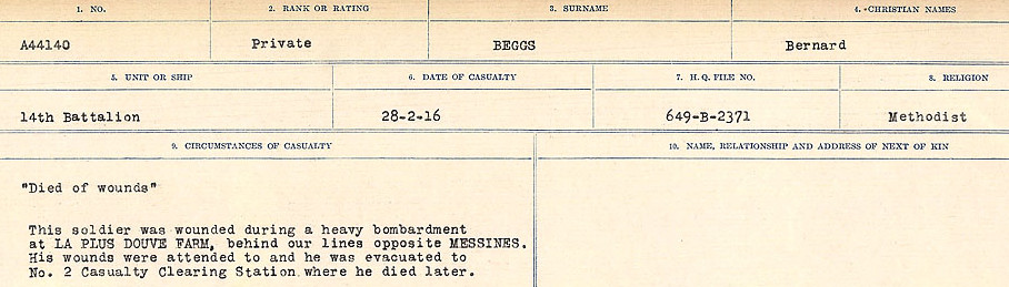 Registres de circonstances du décès