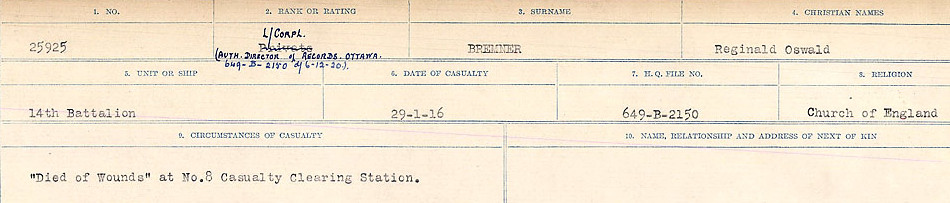 Registres de circonstances du décès
