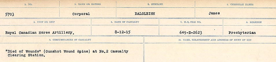 Registres de circonstances du décès