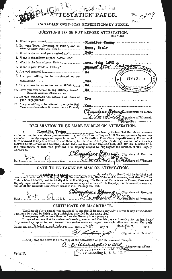 Feuille d'engagement (page 1)