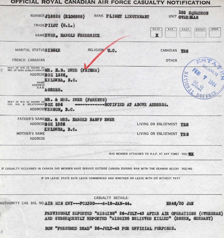 Casualty Notification Form