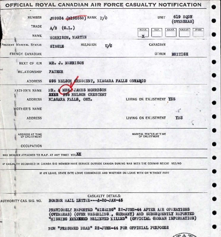 Notification of death