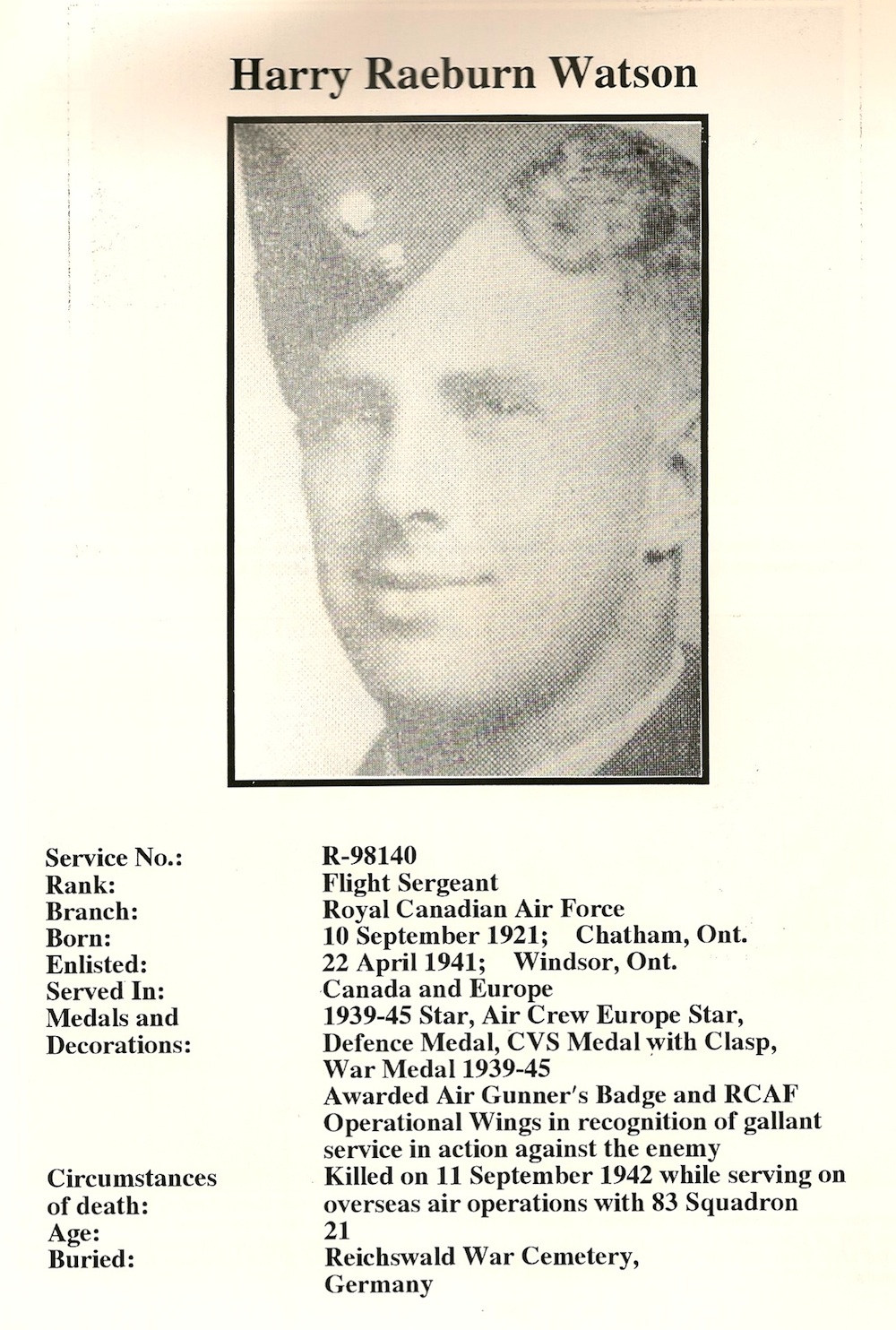 Photo of Harry Watson