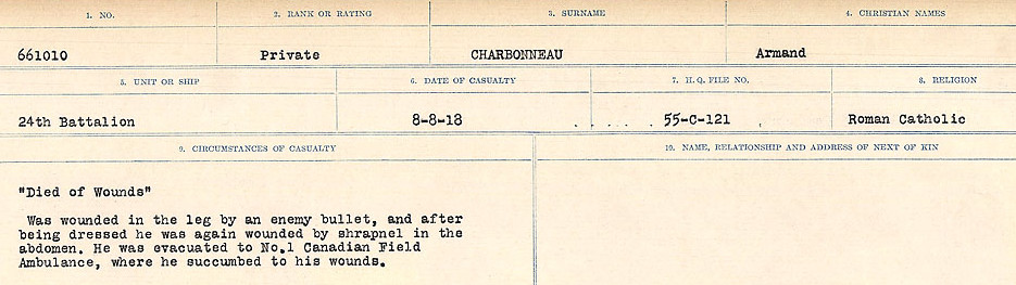 Registres de circonstances du décès