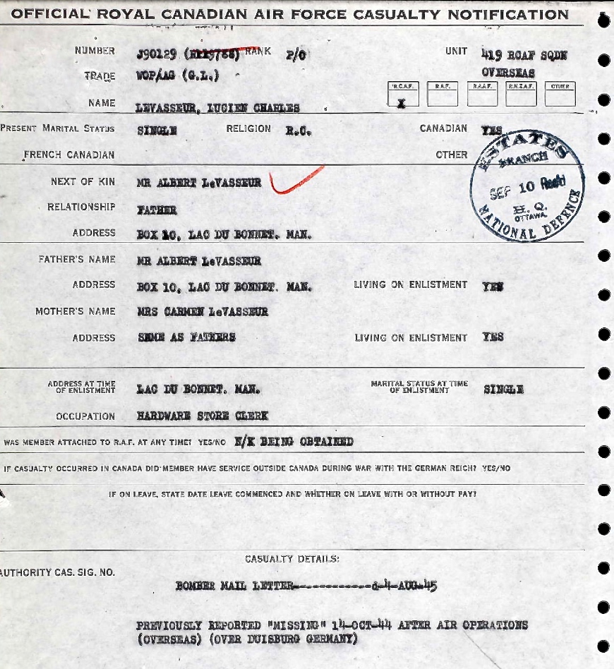 Notification of death