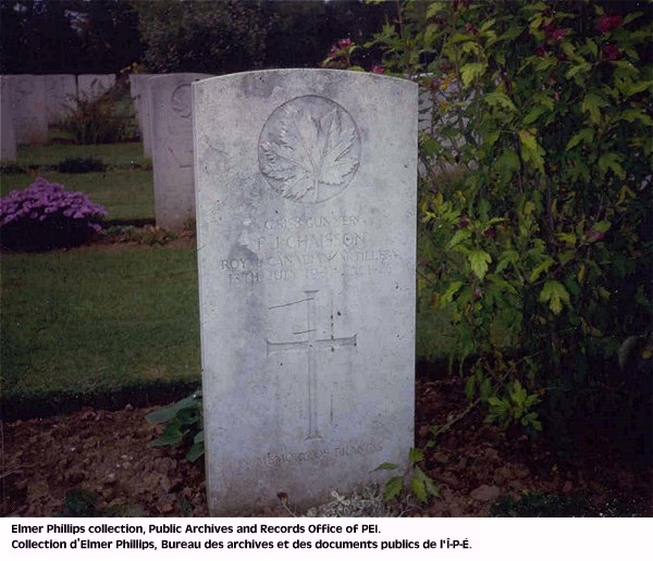 Grave marker for F.J. Chaisson