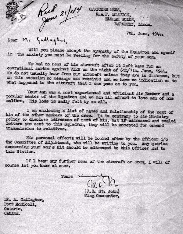 Letter of condolence