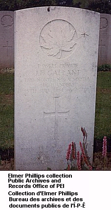 Grave marker for J.F. Gallant