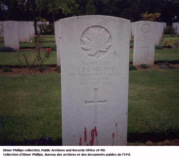Grave marker for T.J. Gallant
