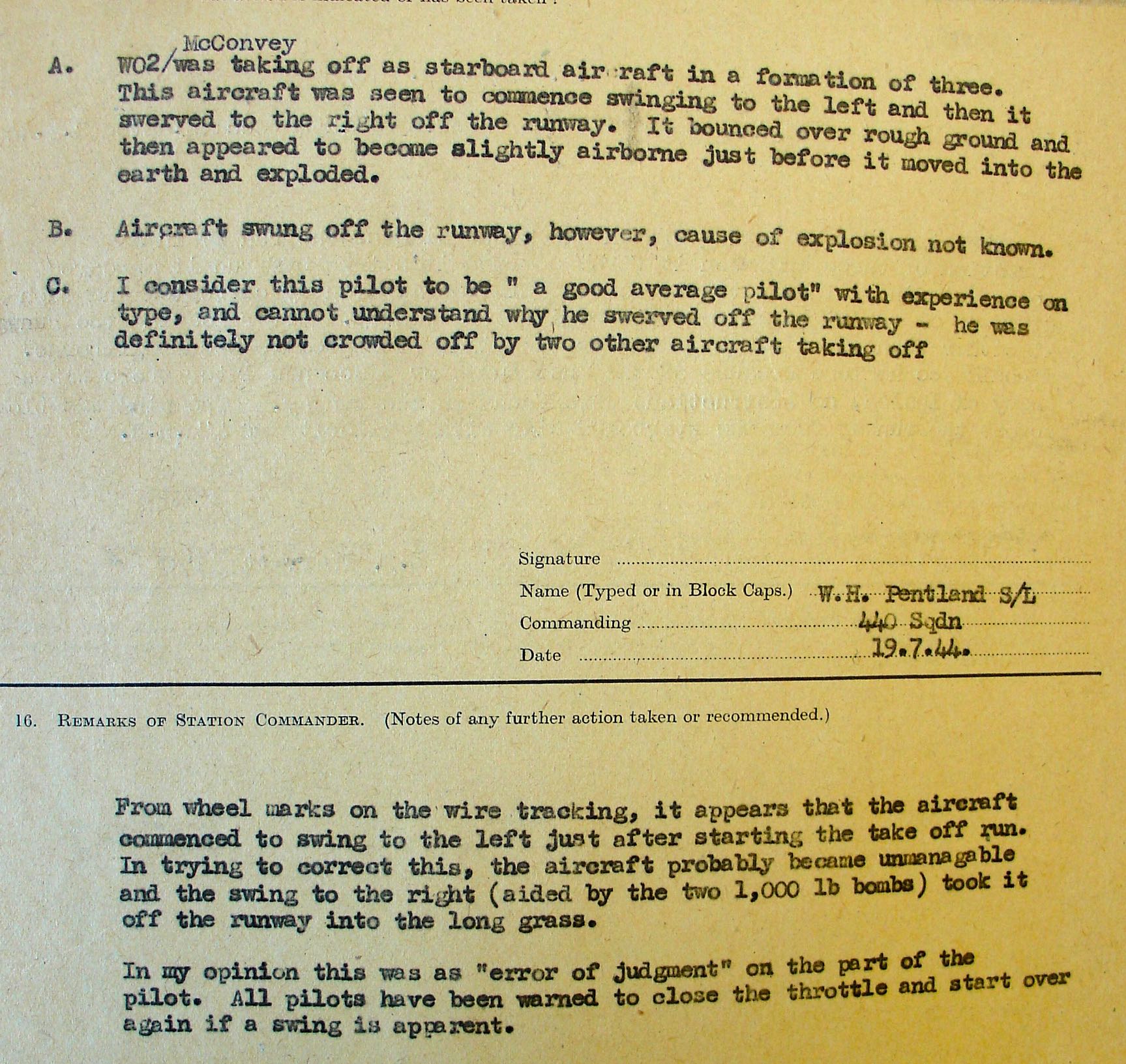 Court of Inquiry about crash