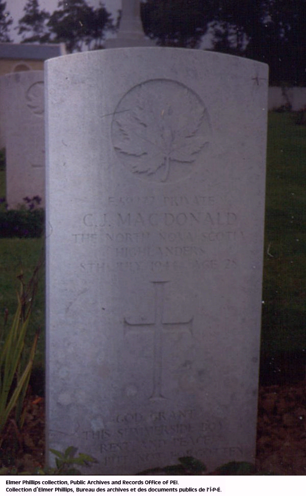 Grave marker for C.J. Macdonald