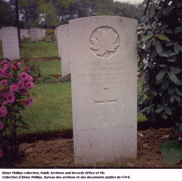 Grave marker for J.A. Mcinnis