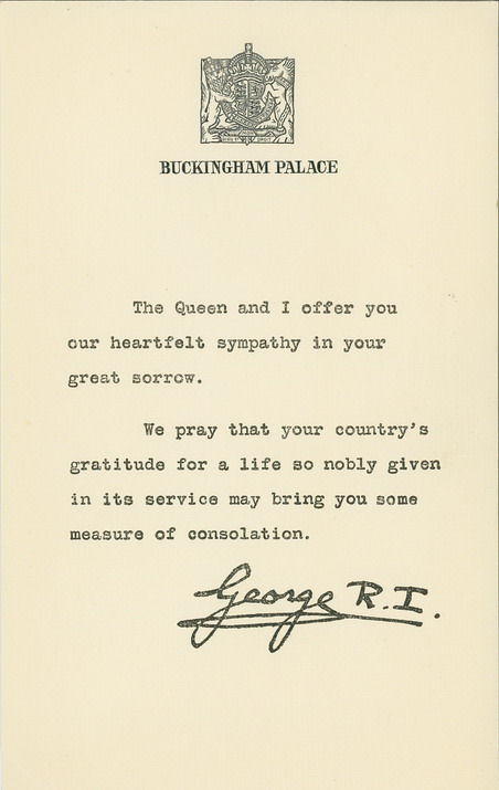 Letter from King George VI