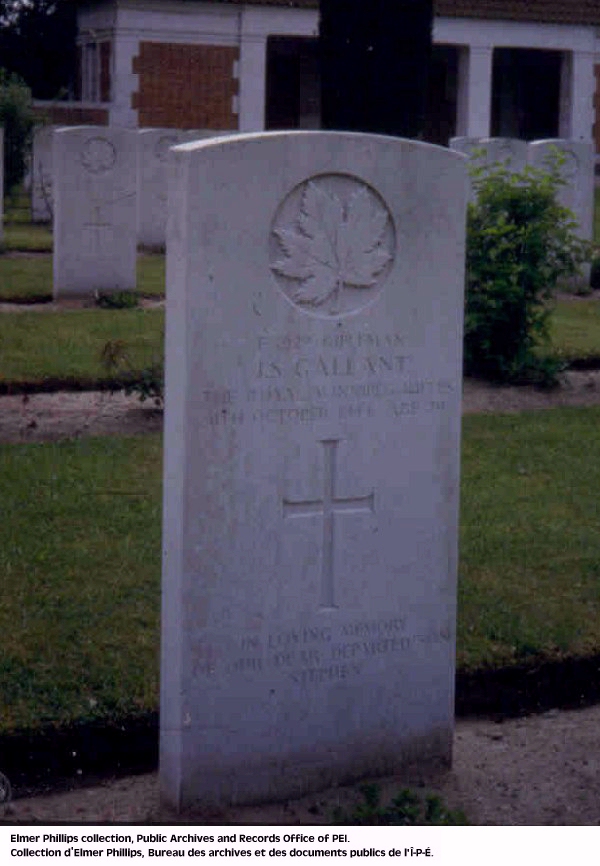 Grave marker for J.S. Gallant