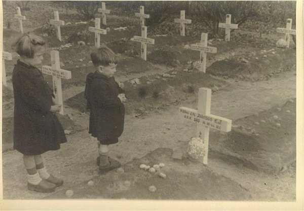 Children paying respects