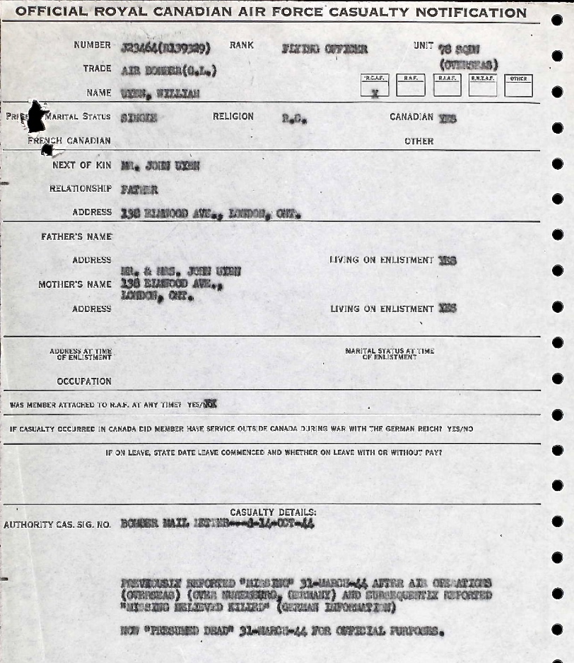 Notification of death