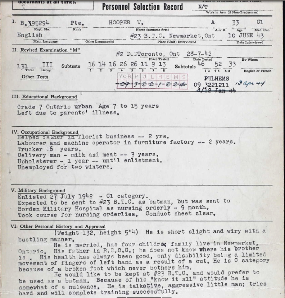 Personnel Selection Form