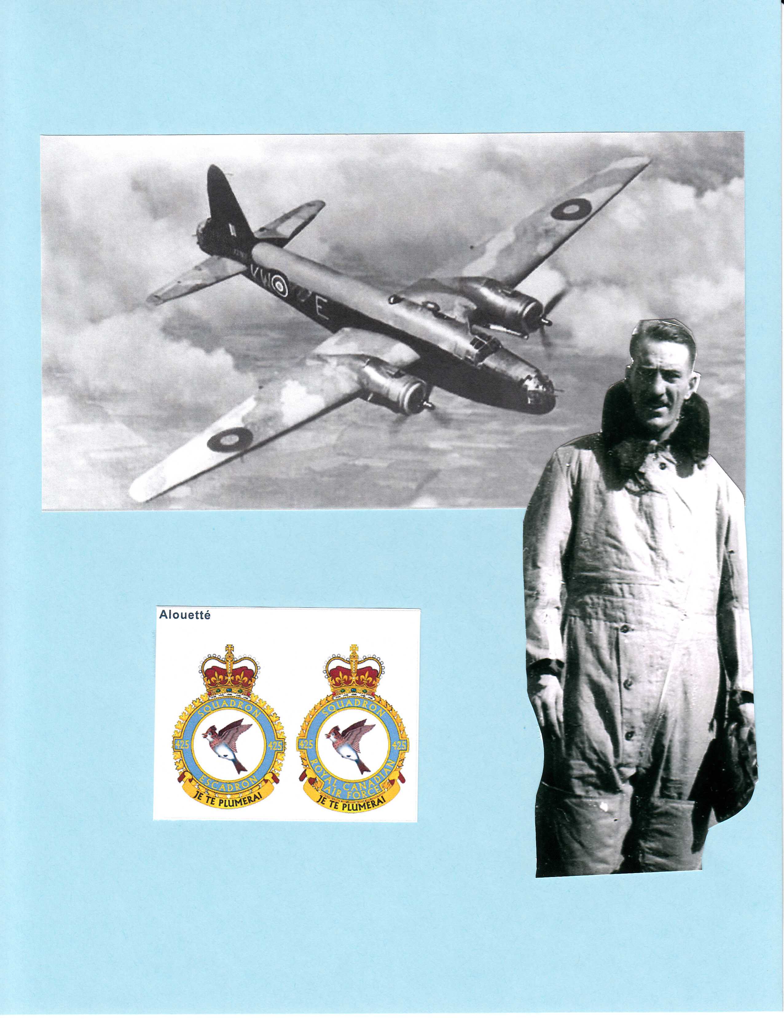 Bomb aimer Sgt Albert Dugal and his plane