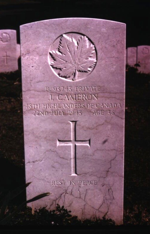 Headstone of James Cameron