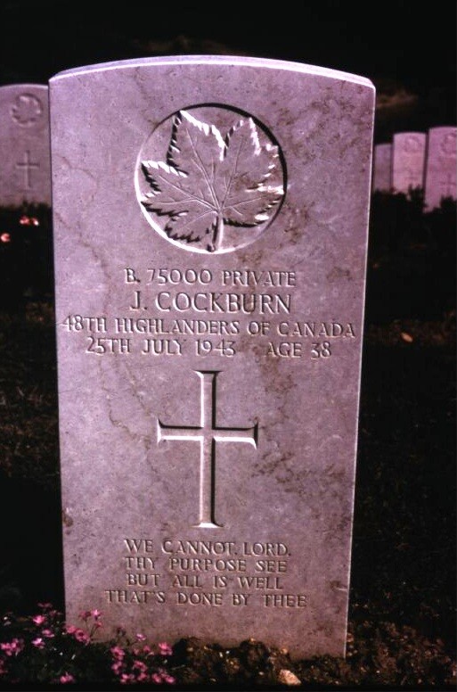 Headstone of James Cockburn