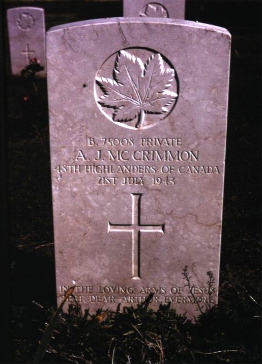 Headstone of Arthur J. McCrimmon