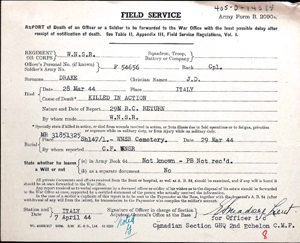 Notification of death