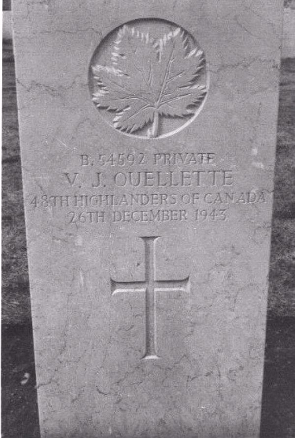 Headstone of Victor J. Ouellette