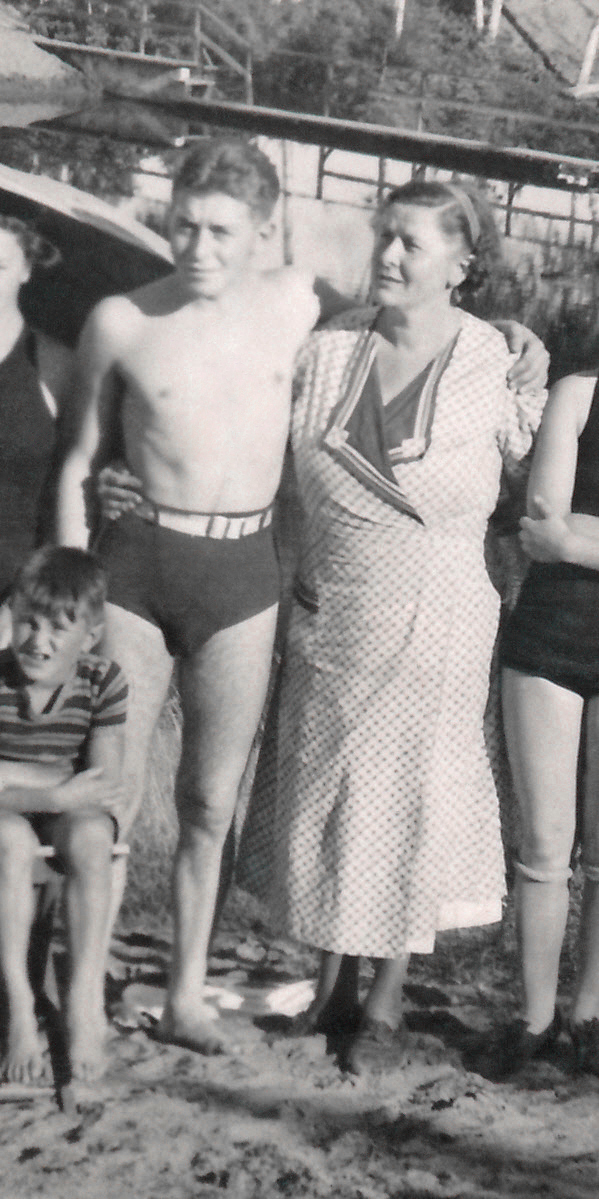 Close up of Émile Roger Pellerin with his mother.