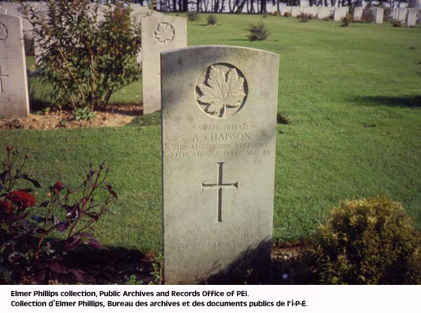 Grave marker for A. Chaisson