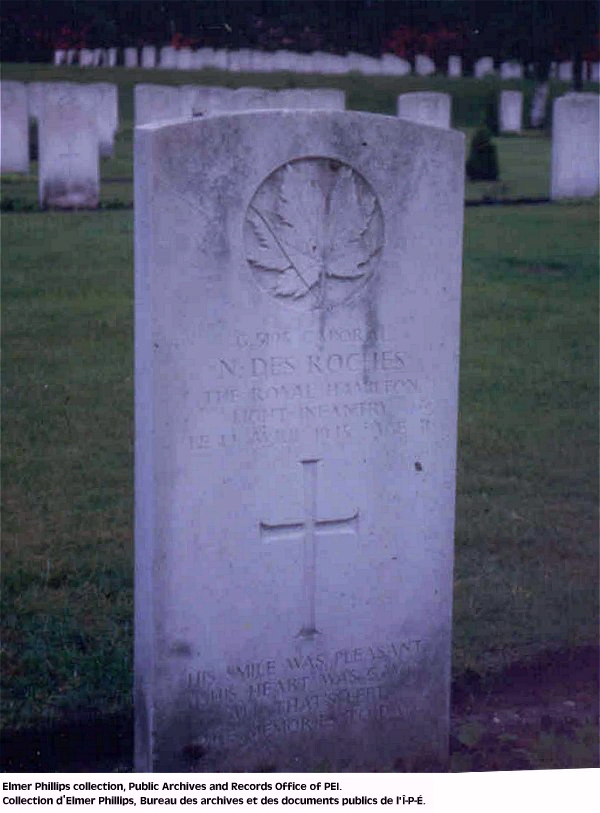 Grave marker for N. DesRoches