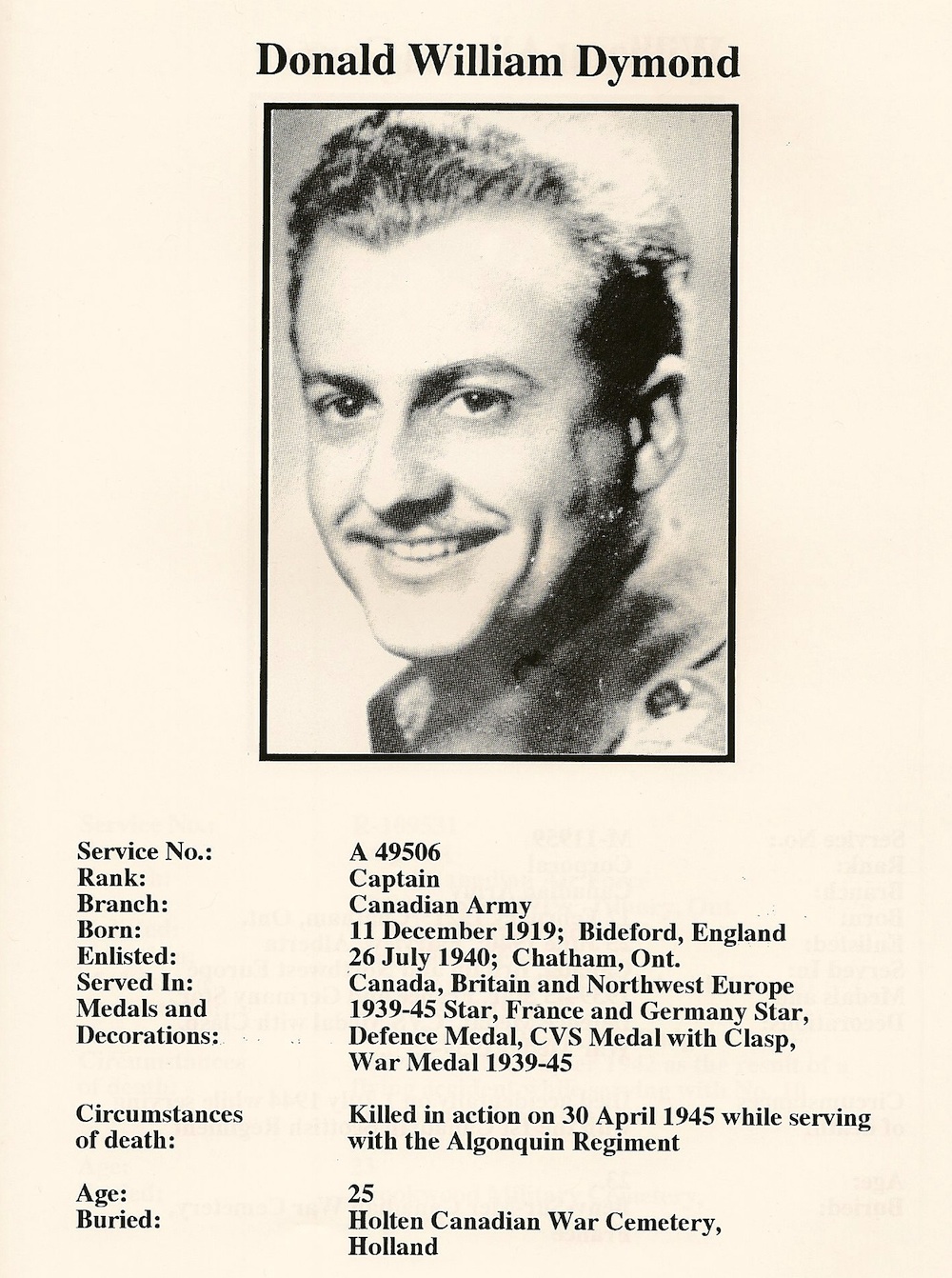 Photo of Donald Dymond