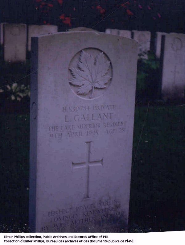 Grave marker for L. Gallant