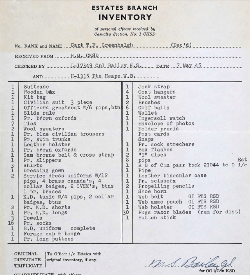 Estates Branch Inventory
