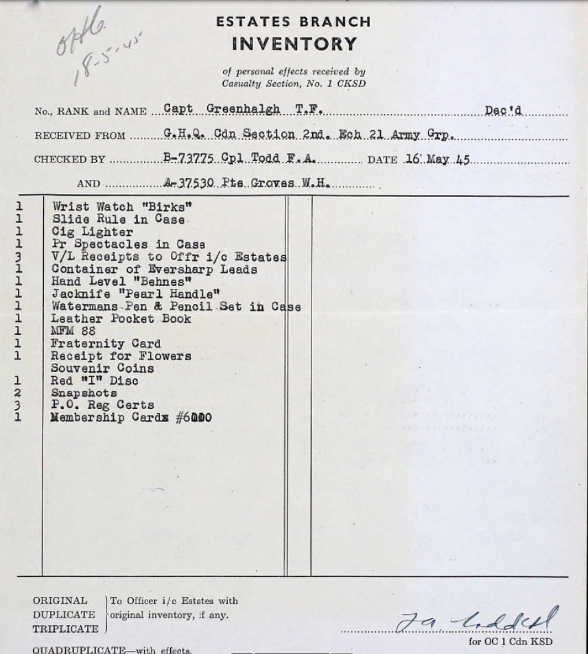 Estates Branch Inventory
