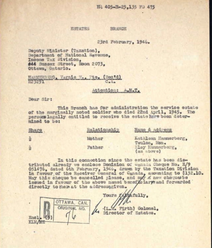 Estates Branch Letter