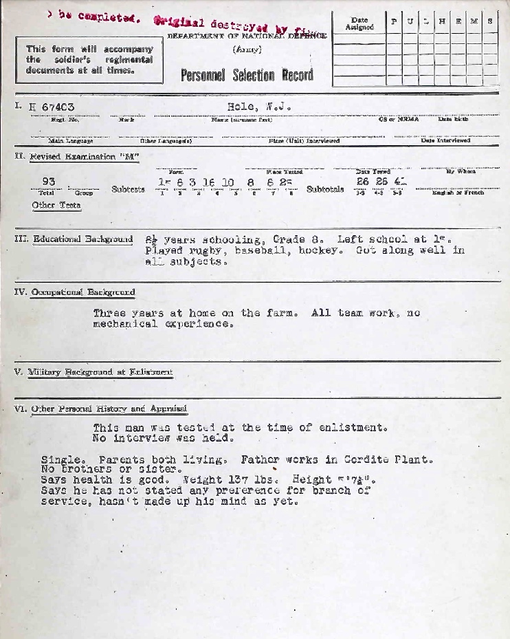 Personnel Selection Form