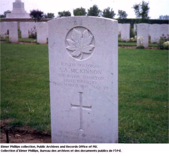 Grave marker for S.A. Mckinnon