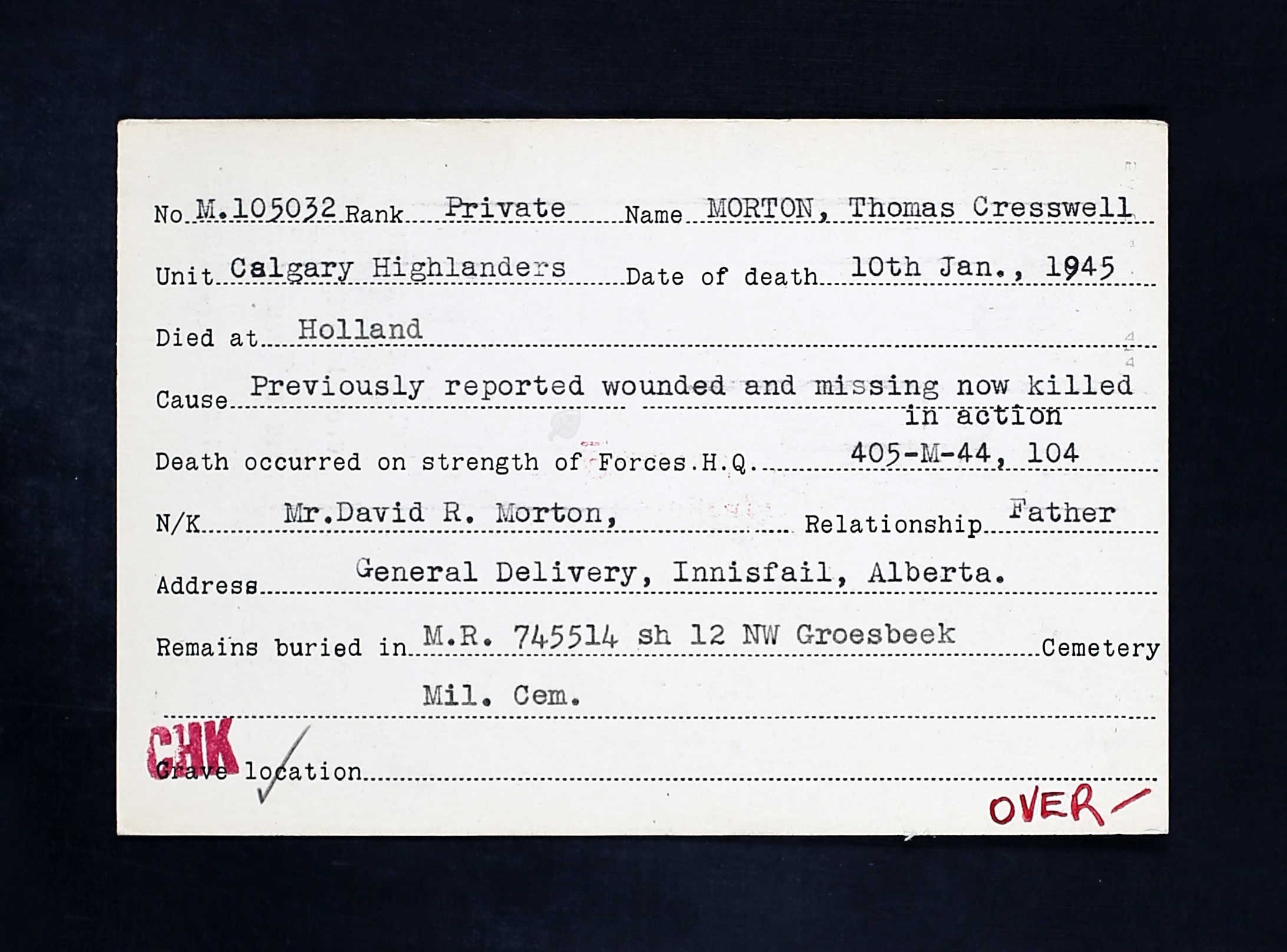 Circumstances of death registers