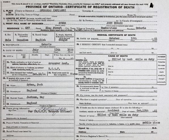 Circumstances of death registers