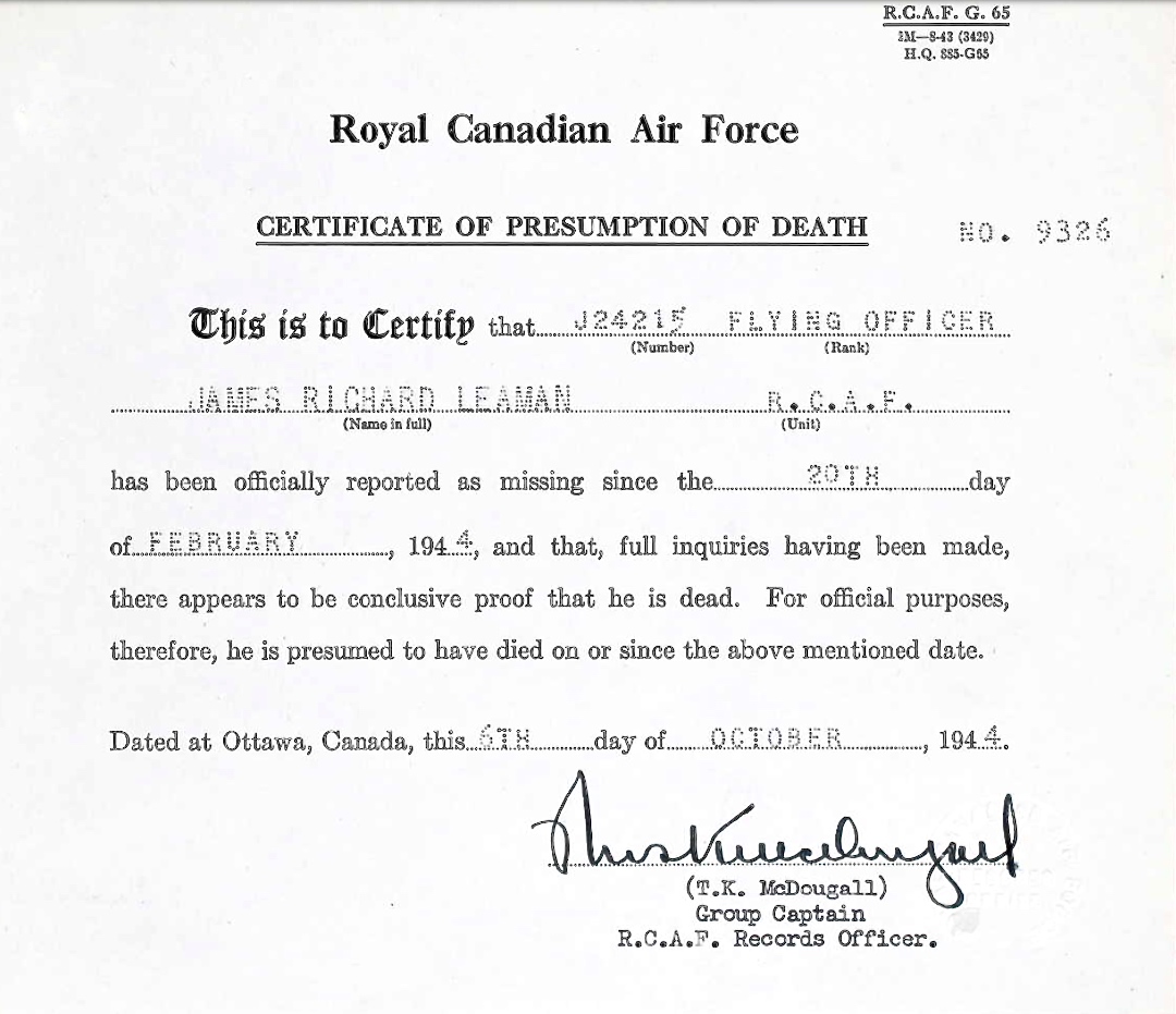 Notification of death