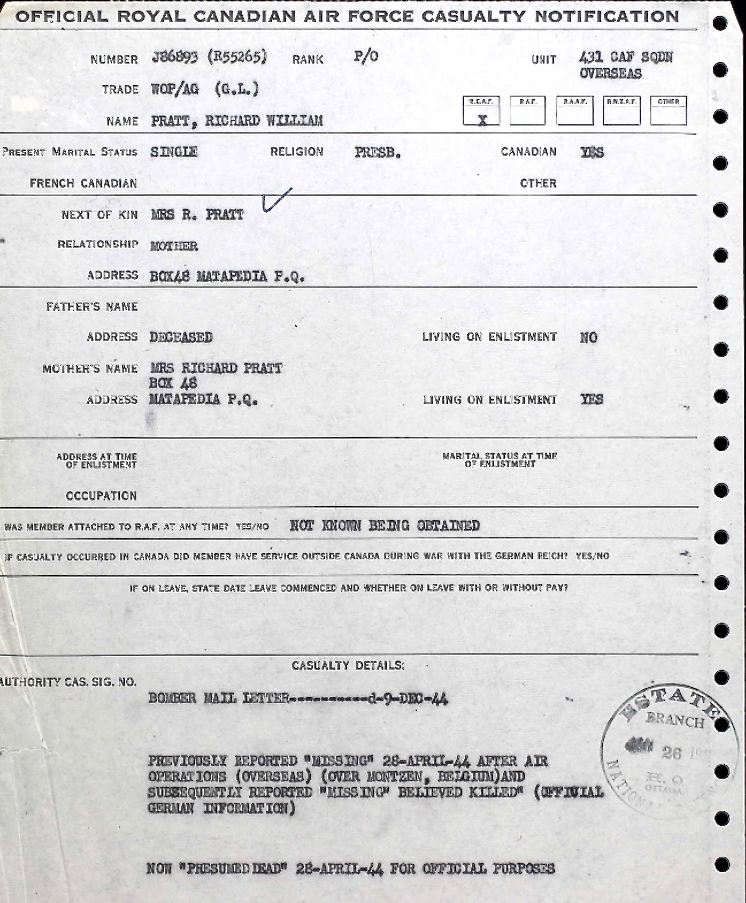 Notification of death